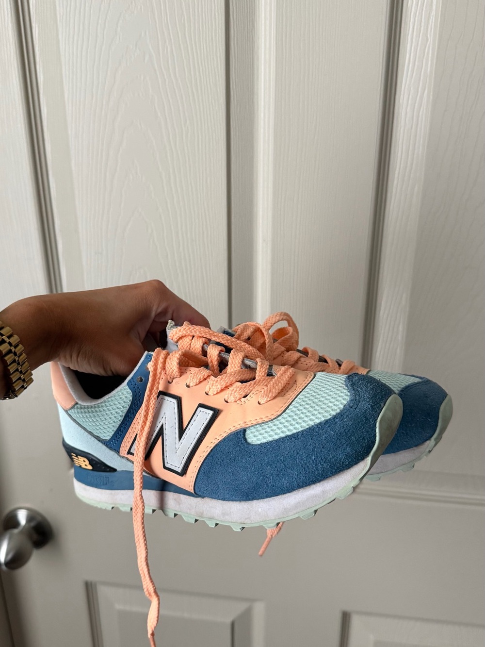 New Balance Blue & Peach Retro Runner